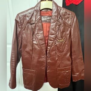 Maroon leather Aigner blazer, good condition